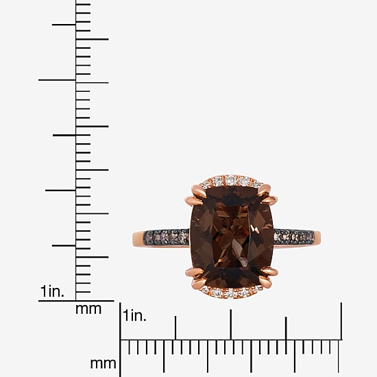 Le Vian Ring featuring 3 1/5 cts. Chocolate Quartz®, 1/20 cts. Nude Diamonds™, 1/8 cts. Chocolate Diamonds® set in 14K Strawberry Gold®