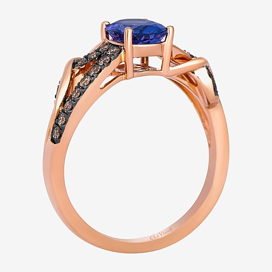 Le Vian Chocolatier® Ring featuring 1 cts. Blueberry Tanzanite®, 1/4 cts. Chocolate Diamonds® set in 14K Strawberry Gold®