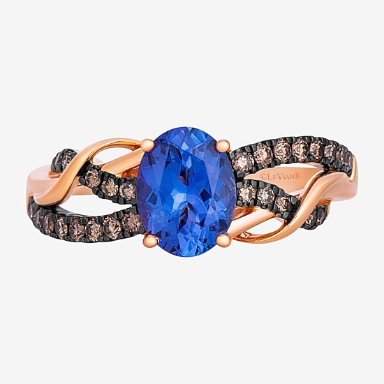 Le Vian Chocolatier® Ring featuring 1 cts. Blueberry Tanzanite®, 1/4 cts. Chocolate Diamonds® set in 14K Strawberry Gold®