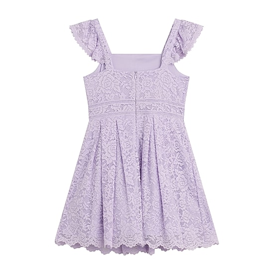 Byer California Big Kid Girls Flutter Short Sleeve Lace A-Line Dress