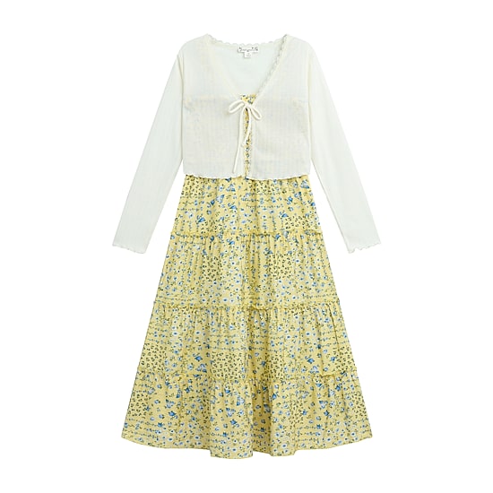 by&by girl Big Kid Girls Floral 2-pc. Dress Set