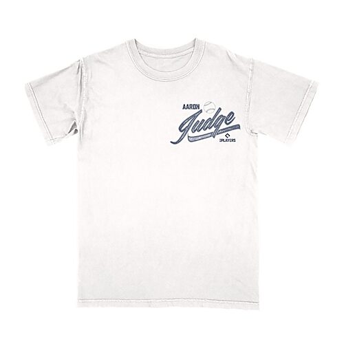 Aaron Judge Mens Crew Neck Short Sleeve Regular Fit Graphic T-Shirt, Small, White