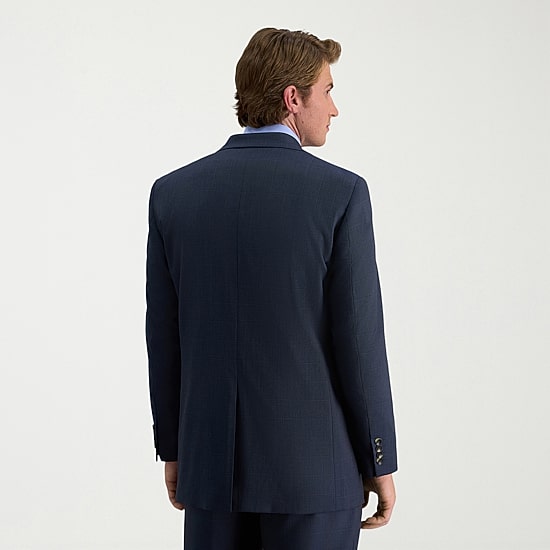 Haggar JMH Sharkskin Mens Stretch Fabric Classic Fit Windowpane Suit Jacket