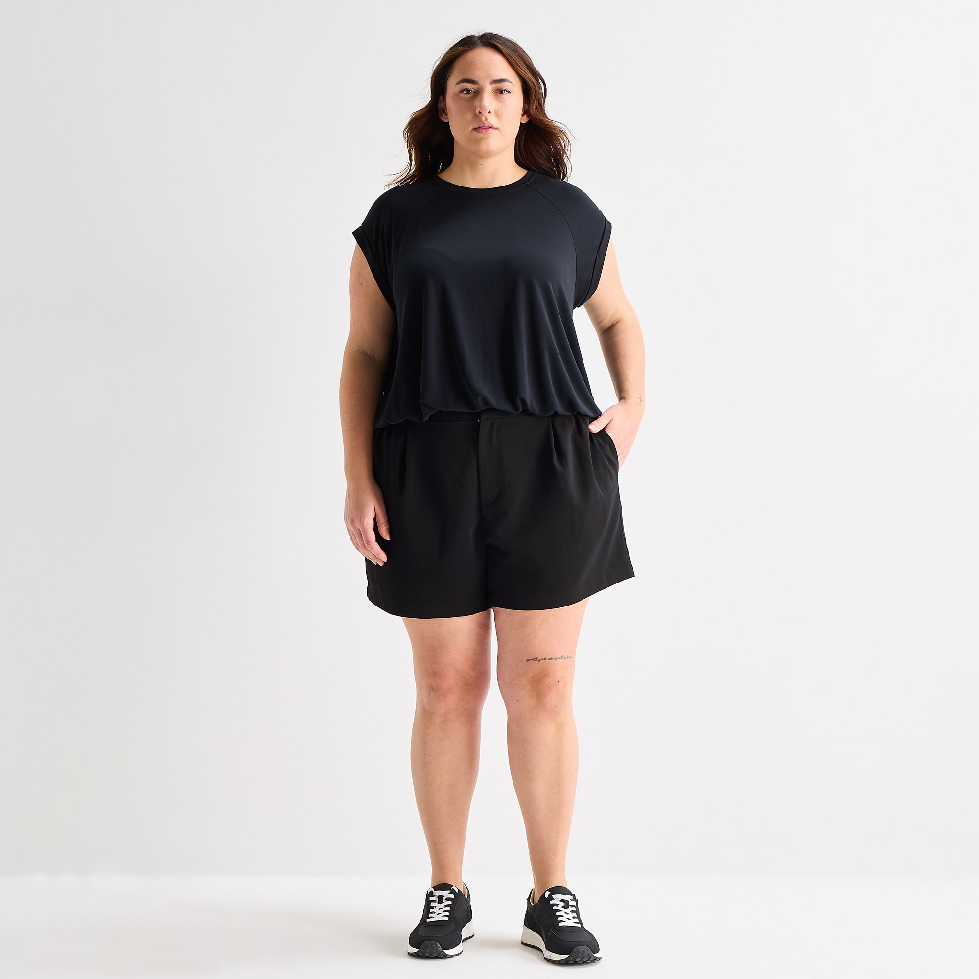 Stylus Womens High Rise Plus Pull-On Short