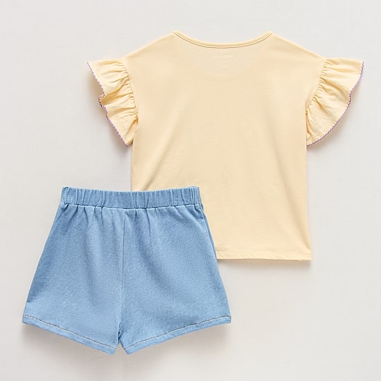 Disney Collection Little & Big Kid Girls French Terry Daisy Duck Skort Set