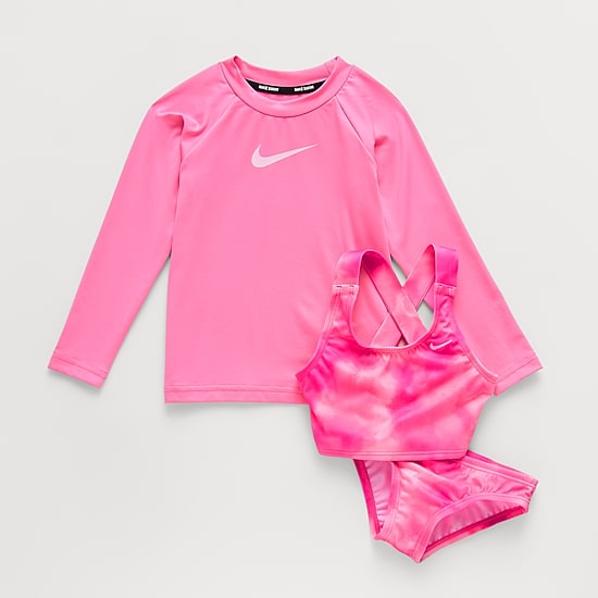 Nike Little Girls UV Protection Ombre 2-pc. Rash Guard Set