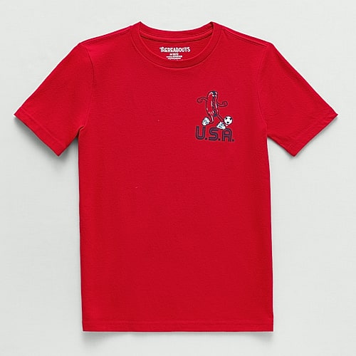 Thereabouts Little & Big Kid Boys Crew Neck Short Sleeve Regular Fit Graphic T-shirt In Red