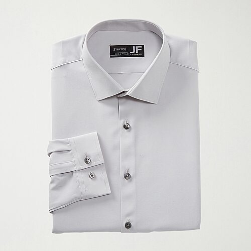 J. Ferrar Mens Big & Tall 360 Stretch Regular Fit Easy Care Stretch Fabric Long Sleeve Dress Shirt, 19-19.5 36-37, Gray