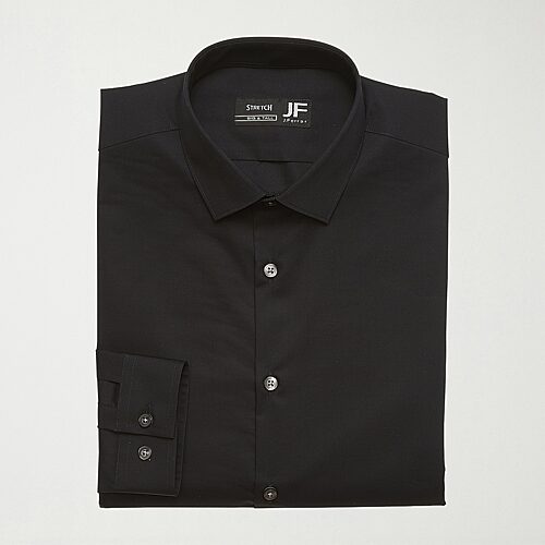 J. Ferrar Ultra Comfort Big and Tall Mens Regular Fit Easy Care Stretch Fabric Long Sleeve Dress Shirt, 18-18.5 36-37, Black