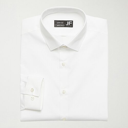 J. Ferrar Ultra Comfort Big & Tall Mens Regular Fit Stretch Fabric Wrinkle Free Long Sleeve Dress Shirt, 18-18.5 36-37, White