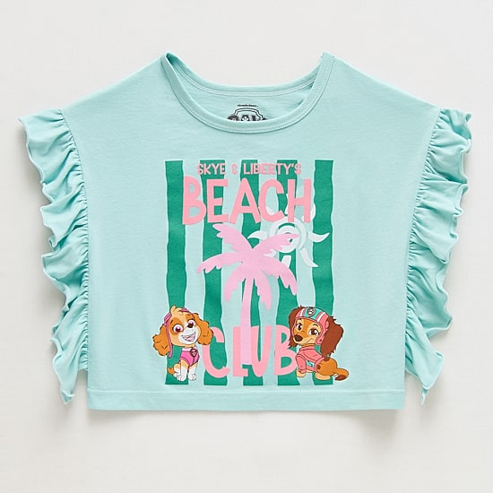 Grayson Little Toddler Girls Crew Neck Short Sleeve Regular Fit Paw Patrol Graphic T-Shirt