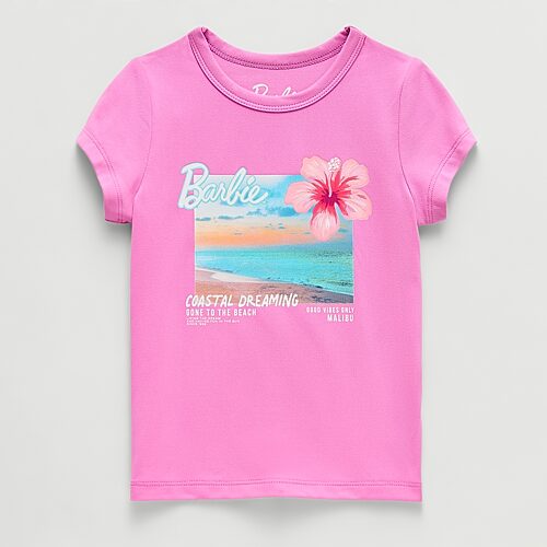 Grayson Little Toddler Girls Crew Neck Short Sleeve Regular Fit Barbie Graphic T-Shirt, 3t, Purple