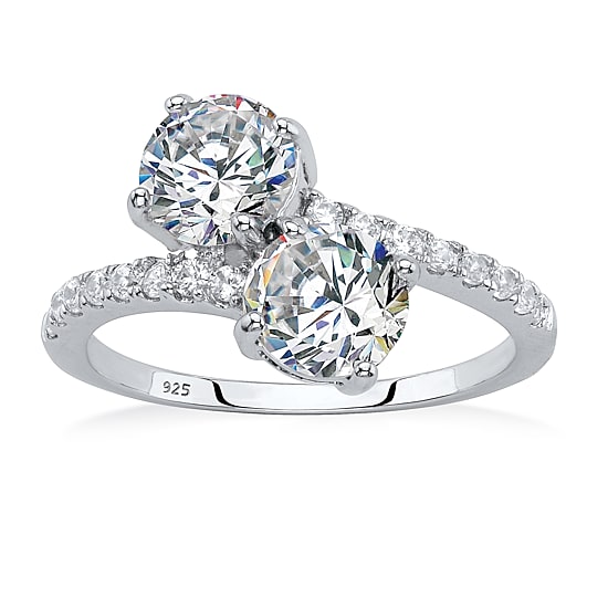 DiamonArt® Womens 2 3/4 CT. T.W. White Cubic Zirconia Sterling Silver Cocktail Ring