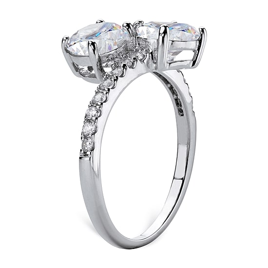 DiamonArt® Womens 2 3/4 CT. T.W. White Cubic Zirconia Sterling Silver Cocktail Ring