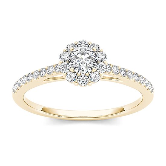1/2 CT.T.W. Natural Diamond 10K Yellow Gold Engagement Ring
