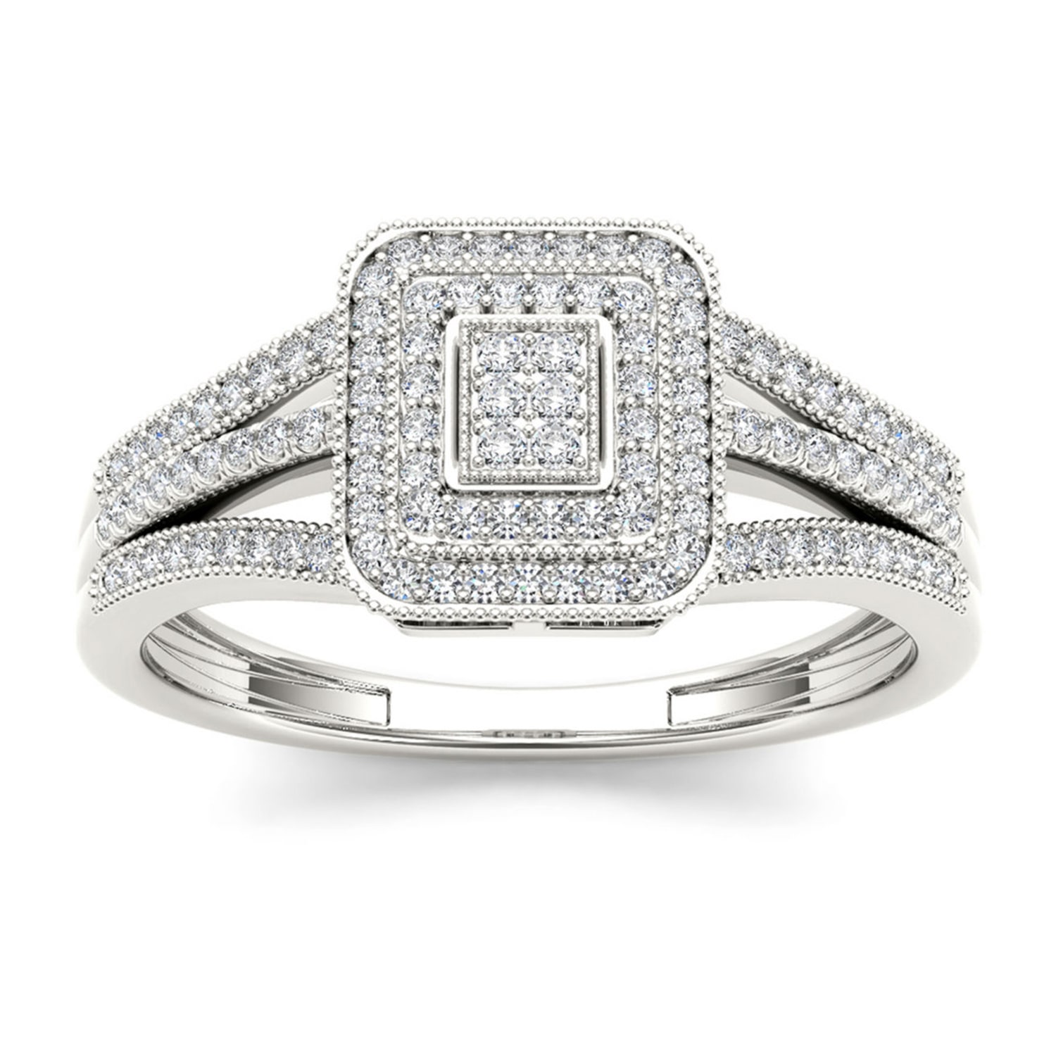 1/6 CT.T.W. Natural Diamond 10K White Gold Engagement Ring