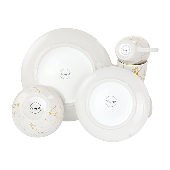 Elama Fine Marble 16-pc. Stoneware Dinnerware Set