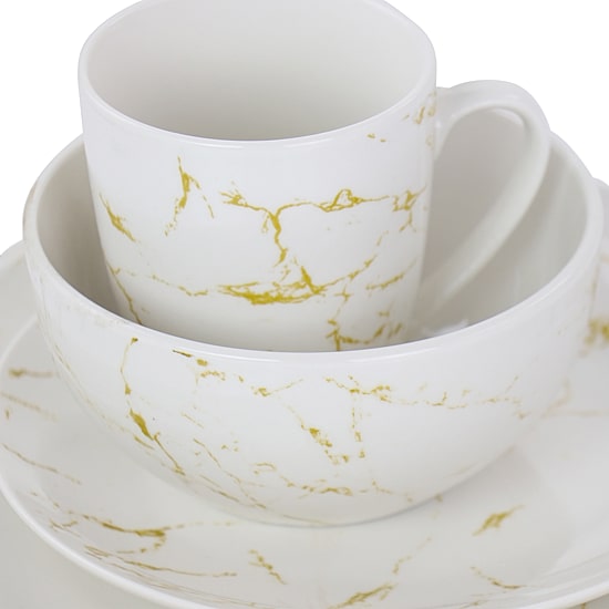 Elama Fine Marble 16-pc. Stoneware Dinnerware Set