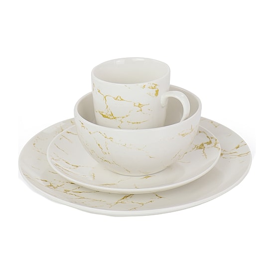 Elama Fine Marble 16-pc. Stoneware Dinnerware Set