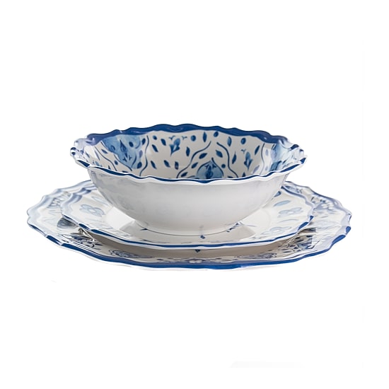 Elama Blue Garden 12-pc. Melamine Dinnerware Set