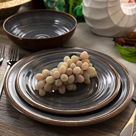 Elama Stone Oak 12-pc. Melamine Dinnerware Set