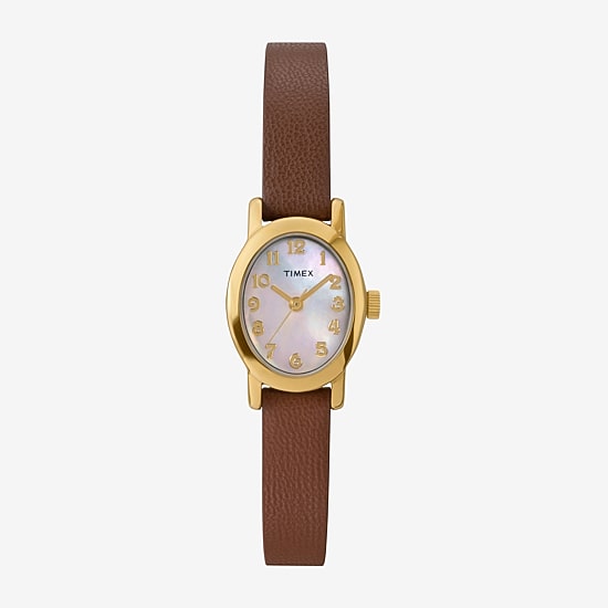 Timex Womens Brown Leather Strap Watch Tw2w82500jt