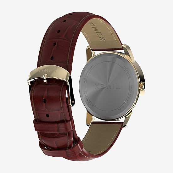 Timex Mens Brown Leather Strap Watch Tw2w95500jt