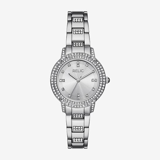 Relic By Fossil Womens Silver Tone Bracelet Watch Zr34672