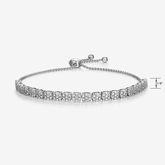Sparkle Allure Diamond Accent Pure Silver Over Brass 9 Inch Wheat Round Bolo Bracelet