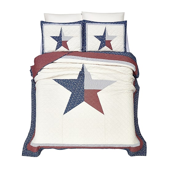 Modern Heirloom Texas Lone Star 3-pc. Reversible Quilt Set