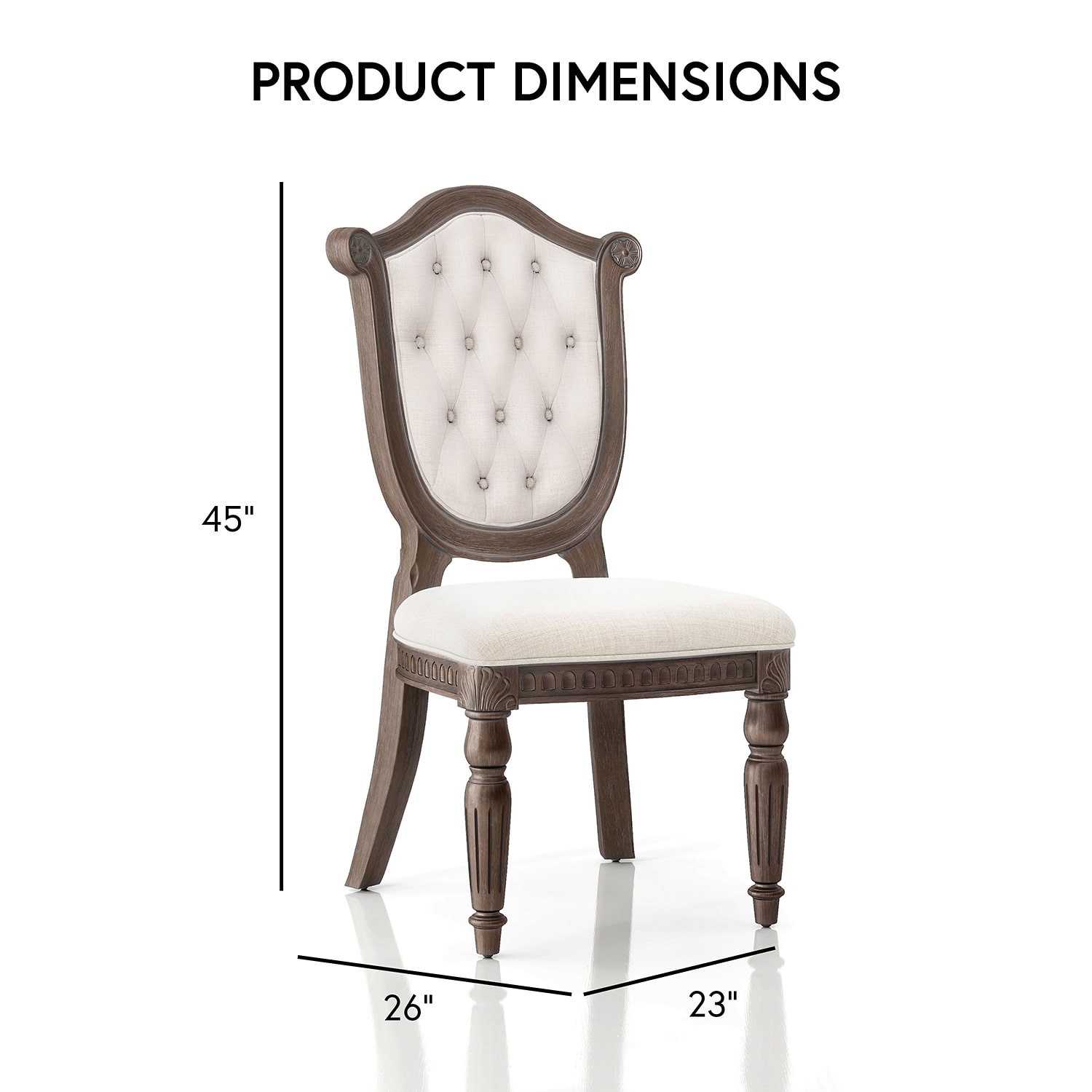 Furniture of America™ Seven Oaks 2-pc. Upholstered Tufted Dining Chair