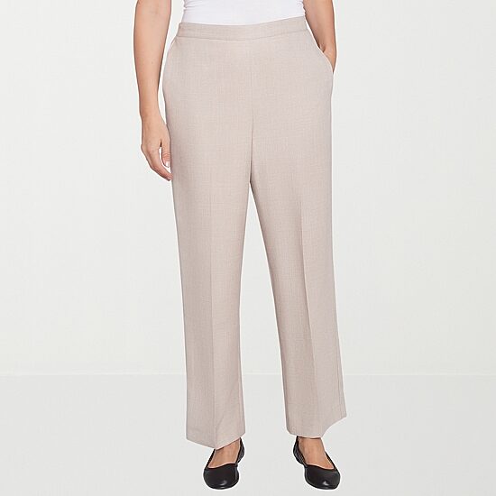 Alfred Dunner Kensington Garden Womens Straight Mid Rise Pull-On Pant