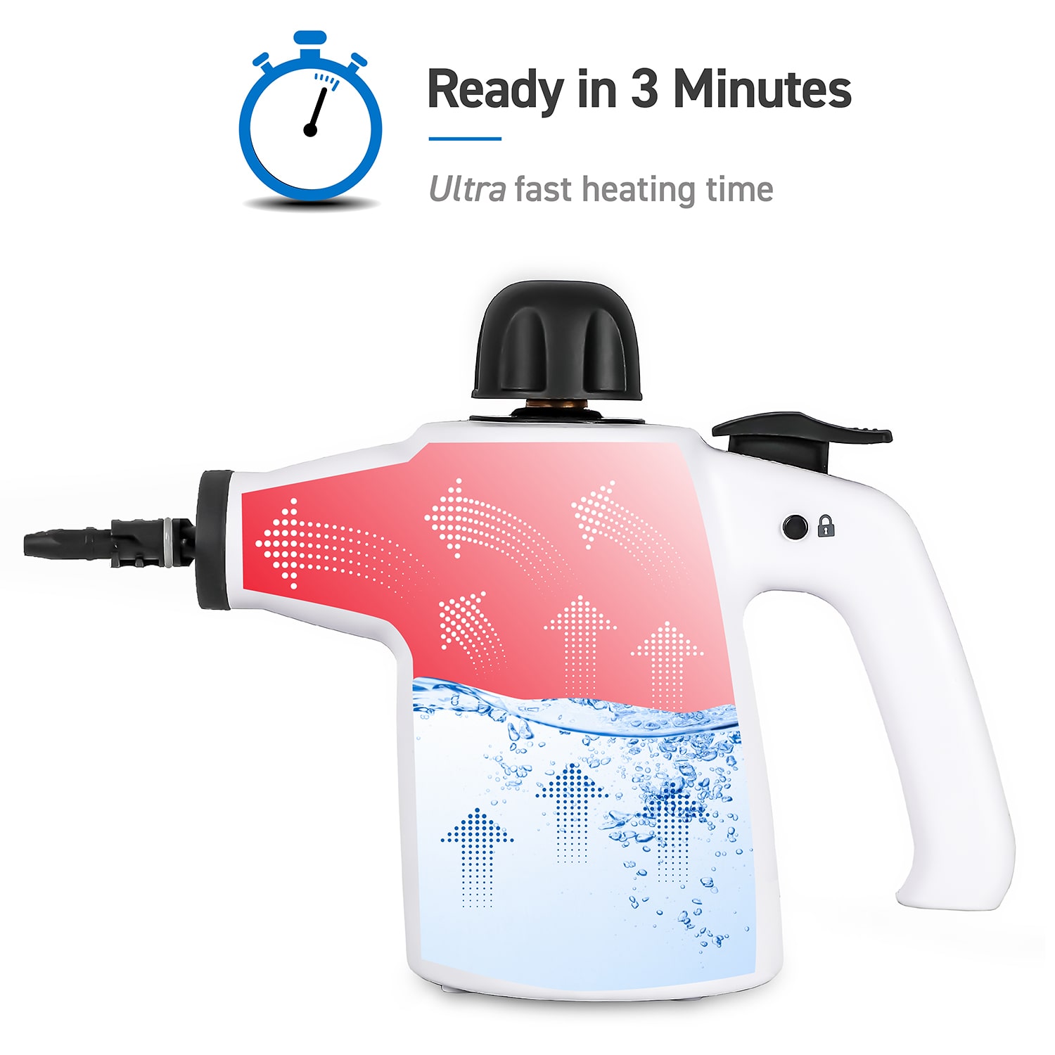 Commercial Care Handheld Steam Cleaner with 9-Piece Accessory Set