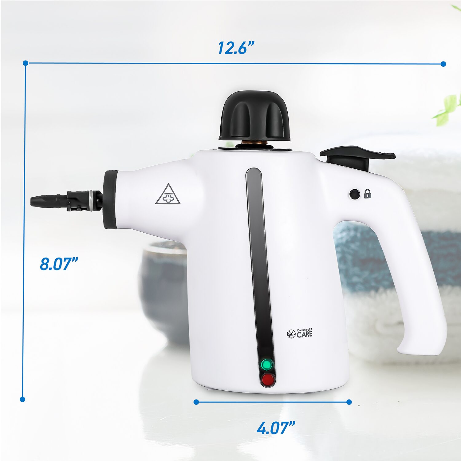 Commercial Care Handheld Steam Cleaner with 9-Piece Accessory Set