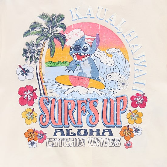 Womens Juniors Short Sleeve Lilo & Stitch Camp Shirt