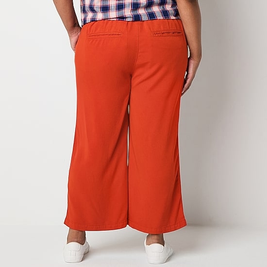 St. John's Bay Womens Plus Wide Leg High Rise Capri Pant
