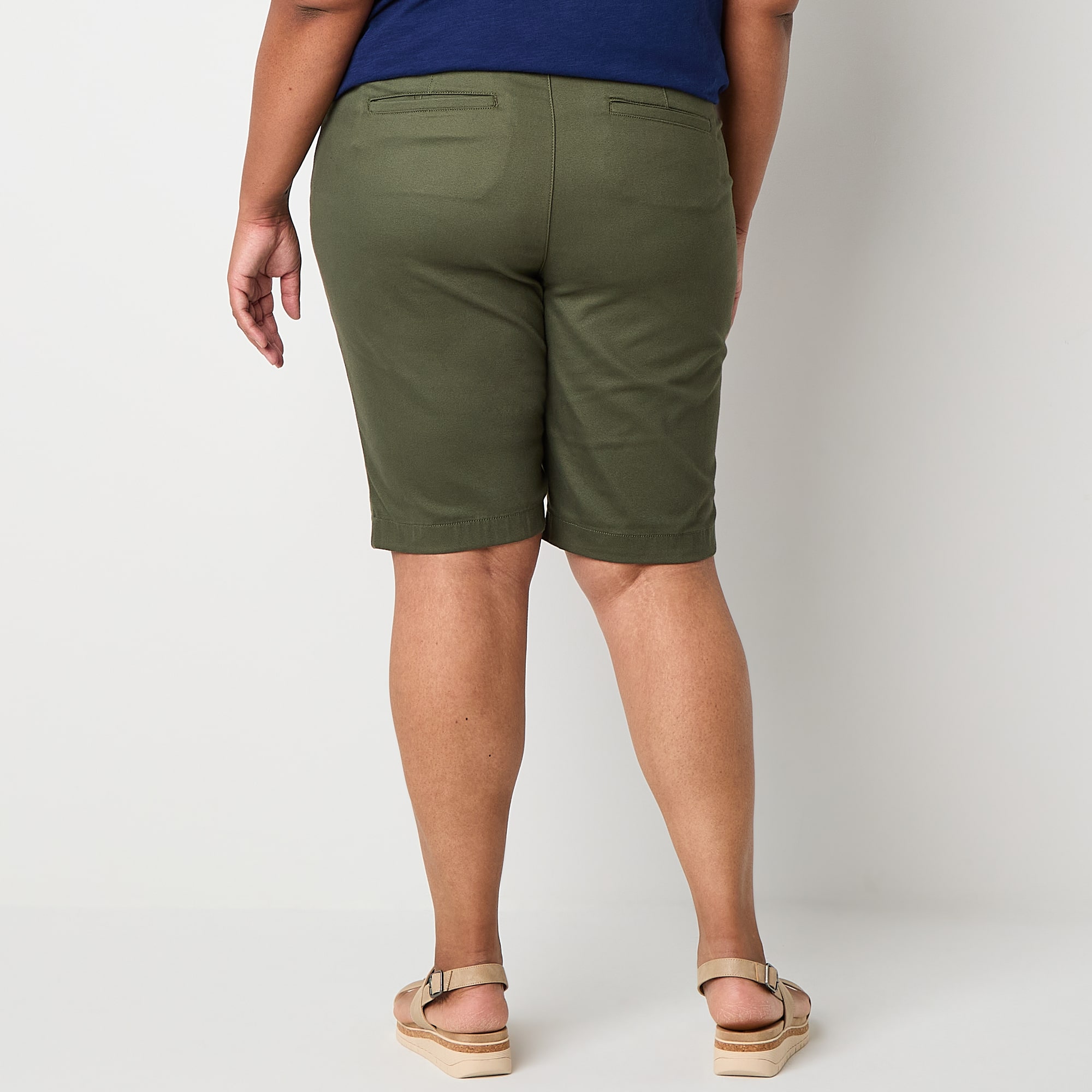 St. John's Bay Womens 11 1/2" Mid Rise Plus Bermuda Short