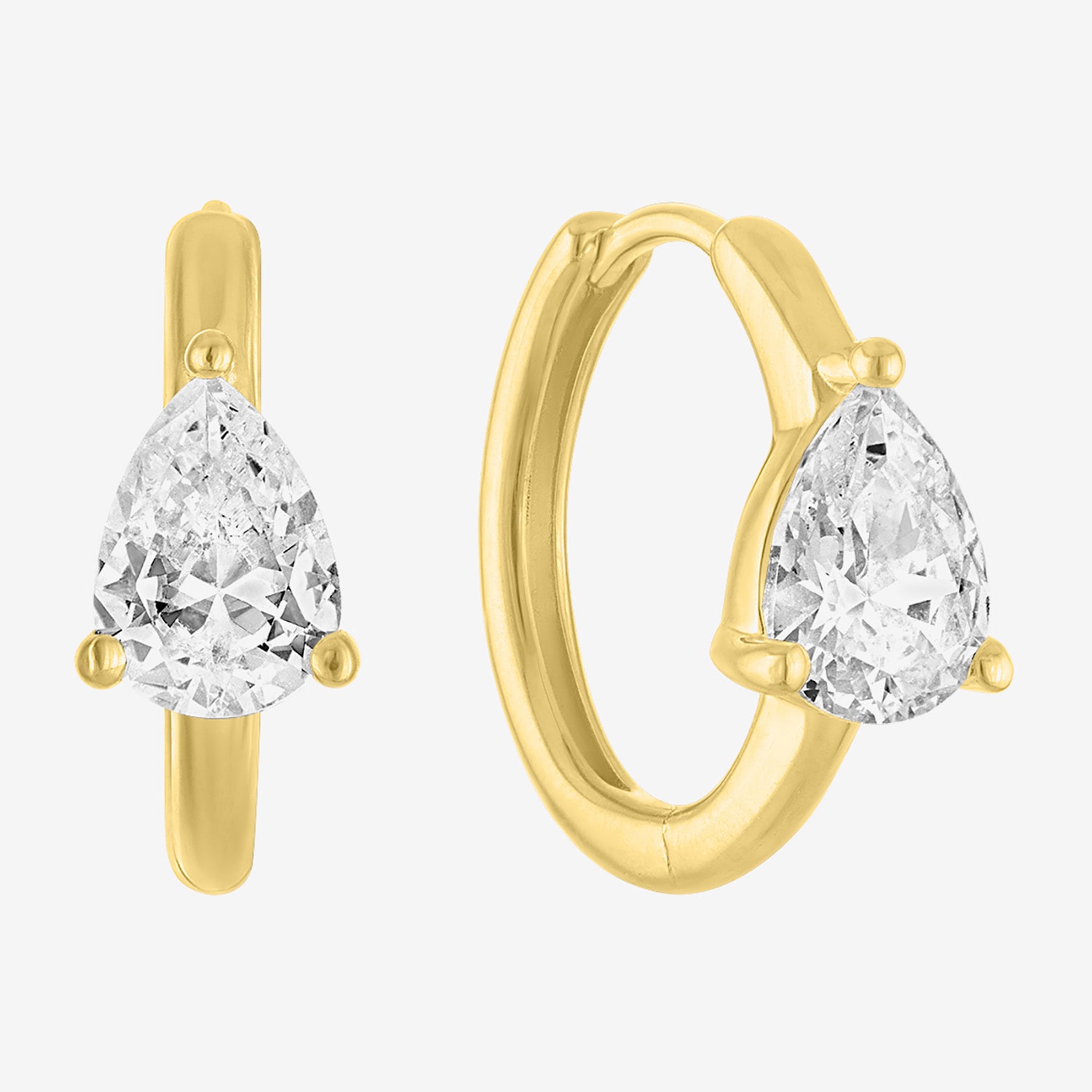 Diamond Addiction (G-H / Si2-I1) Womens 1 1/2 CT. T.W. Lab Grown White Diamond 14K Gold Over Silver 14mm Pear Hoop Earrings