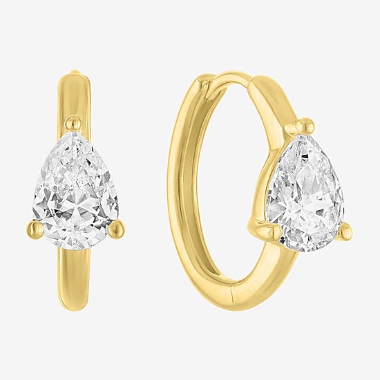 Diamond Addiction (G-H / Si2-I1) Womens 1 1/2 CT. T.W. Lab Grown White Diamond 14K Gold Over Silver 14mm Pear Hoop Earrings