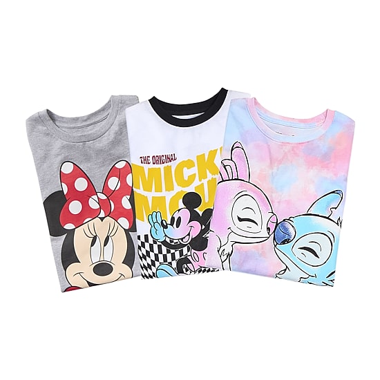 Disney Collection Little & Big Kid Girls Crew Neck Short Sleeve Regular Fit Minnie Mouse Graphic T-Shirt