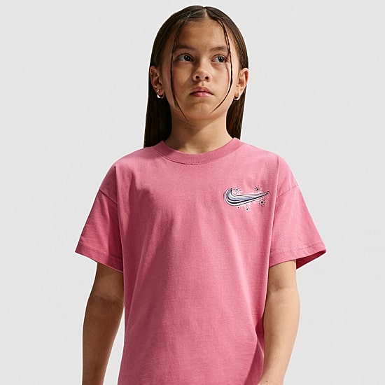 Nike Big Kid Girls Crew Neck Short Sleeve Regular Fit Graphic T-Shirt