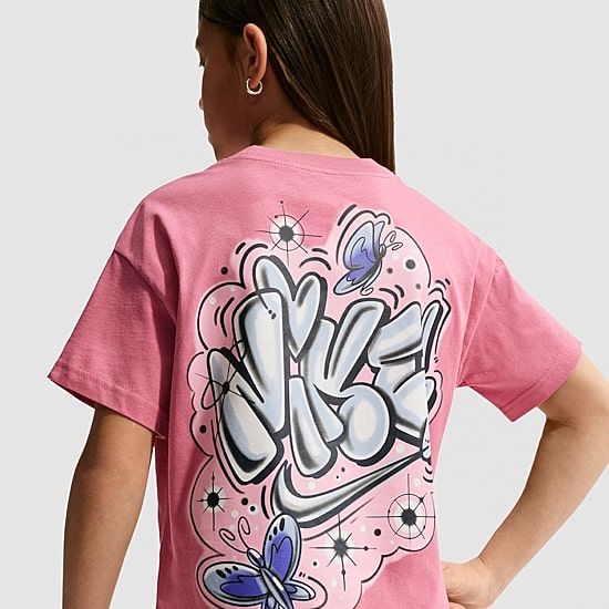 Nike Big Kid Girls Crew Neck Short Sleeve Regular Fit Graphic T-Shirt