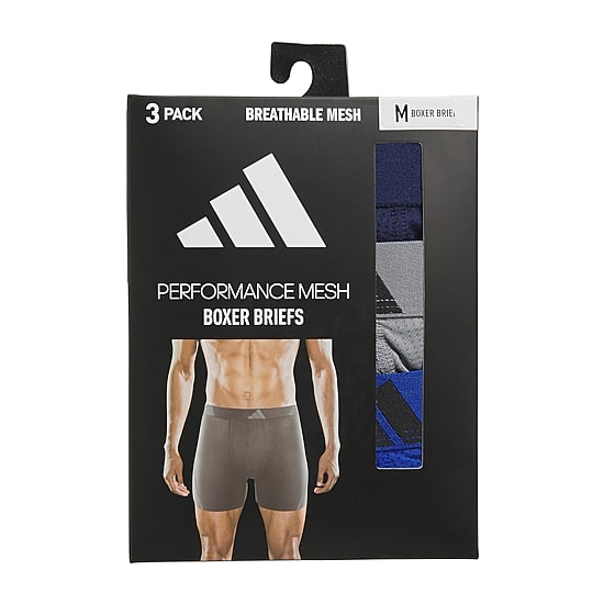 adidas Mens 3 Pack Boxer Briefs 5161773