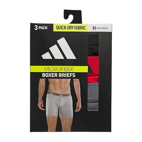 adidas Mens 3 Pack Boxer Briefs 5162978