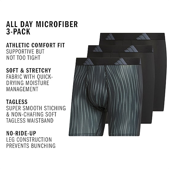 adidas Mens 3 Pack Boxer Briefs 5162980