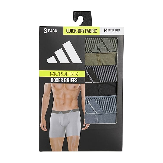 adidas Mens 3 Pack Boxer Briefs 5158590