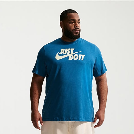 Nike Just Do It Mens Crew Neck Short Sleeve Classic Fit Big and Tall Graphic T-Shirt