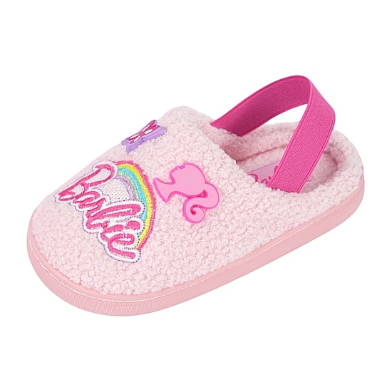 Faux Fur Toddler Girls Barbie Slip-On Slippers
