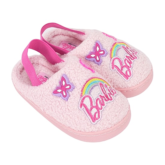 Faux Fur Toddler Girls Barbie Slip-On Slippers