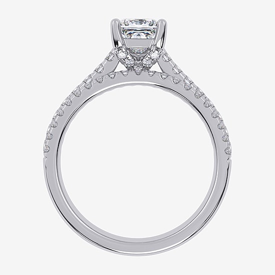 G/Vs2-Si1 Womens 2 1/2 CT. T.W. Lab Grown White Diamond 10K Gold Side Stone Bridal Set